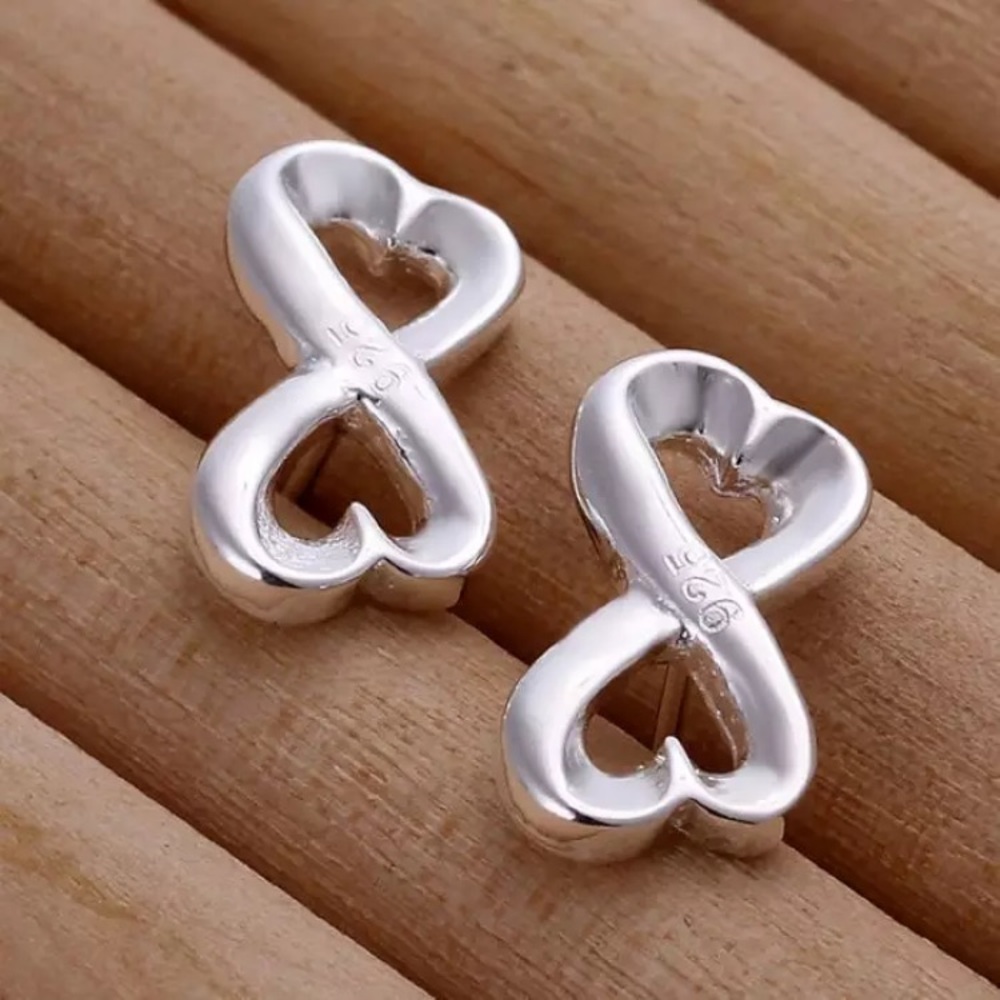 Sterling Silver Infinity Heart Earrings